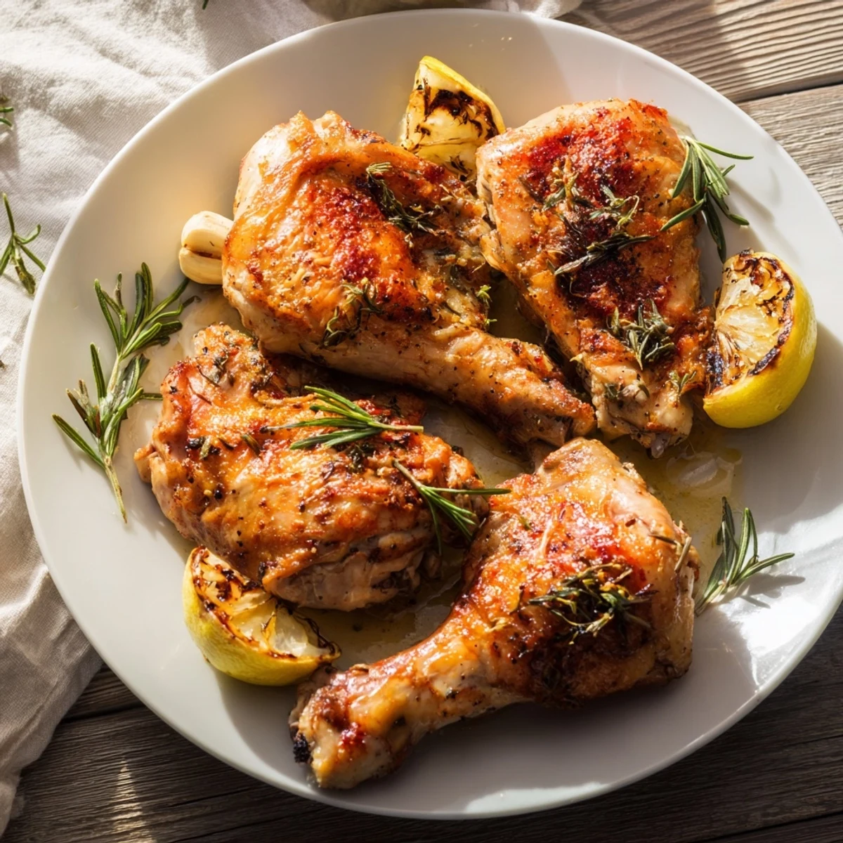 Juicy Roast Chicken with fresh rosemary and garlic, ready to be carved for a family dinner.