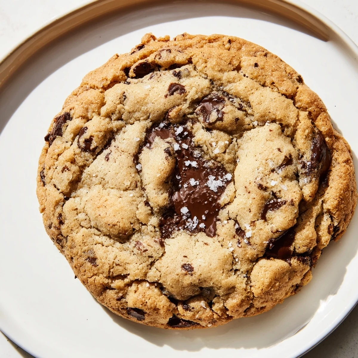Warm, golden-brown Classic Chocolate Chip Cookies, fresh from the oven, offering a delightful aroma.