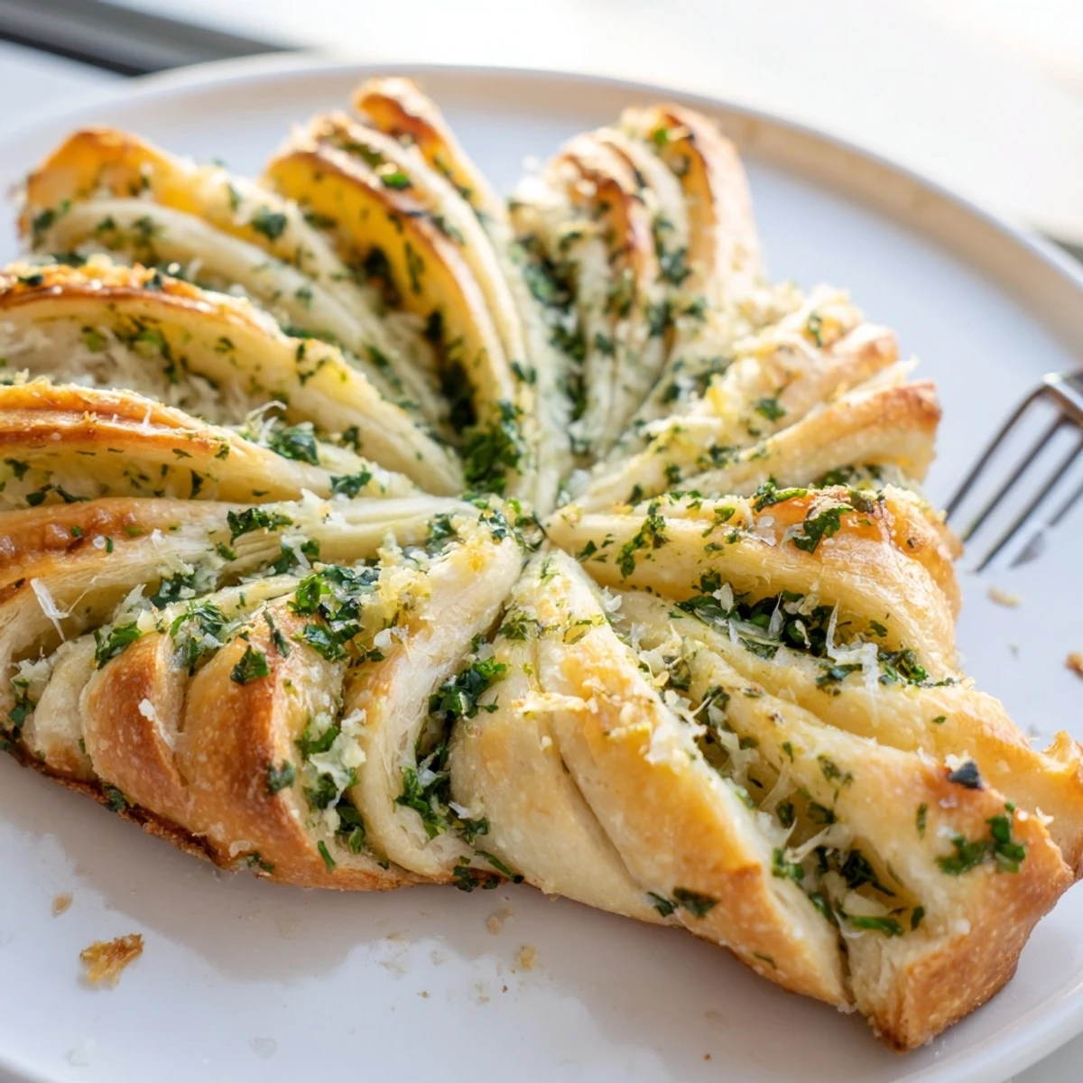 Golden star-shaped garlic bread, ready to pull apart and enjoy this warm, savory appetizer.