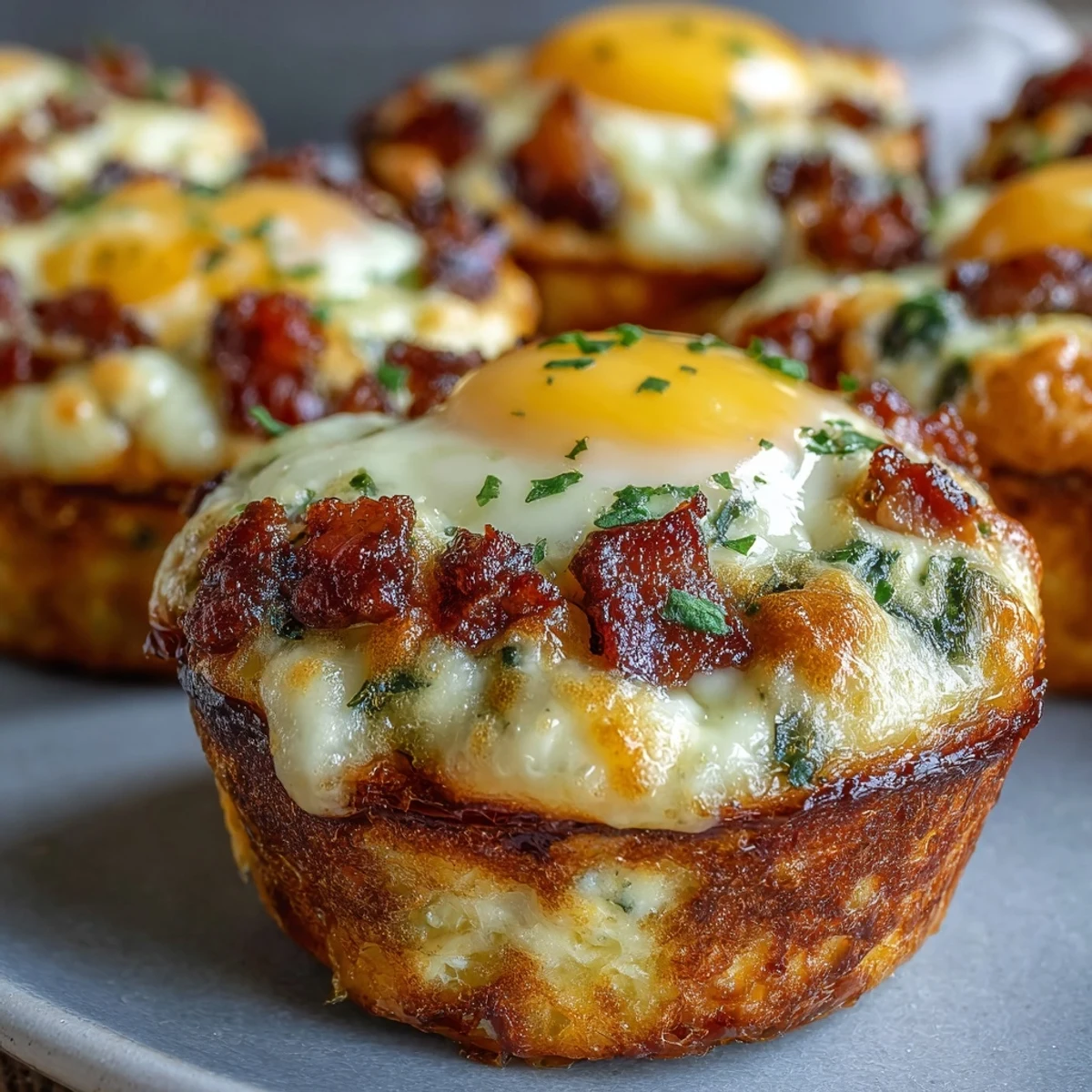 Savory Breakfast Egg Muffins cooling on a wire rack, featuring fluffy centers, colorful peppers, and crispy bacon crumbles, perfect for a gluten-free grab-and-go morning snack.