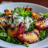 Grilled Peach Burrata Honey