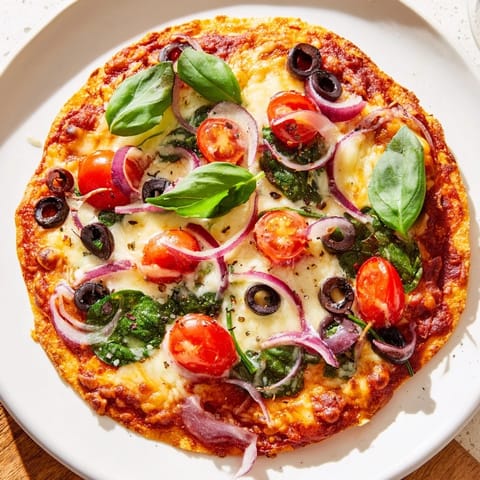 A close-up of a perfectly baked Crispy Tortilla Pizza, ready to eat with crispy edges.