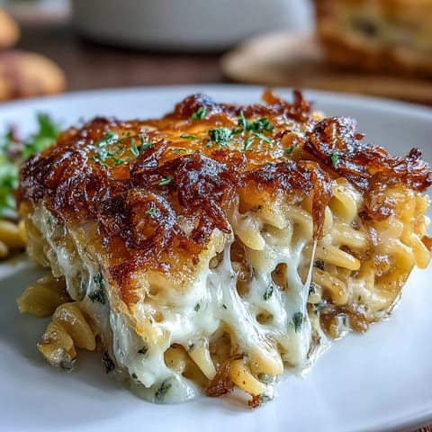 French Onion Pasta Bake