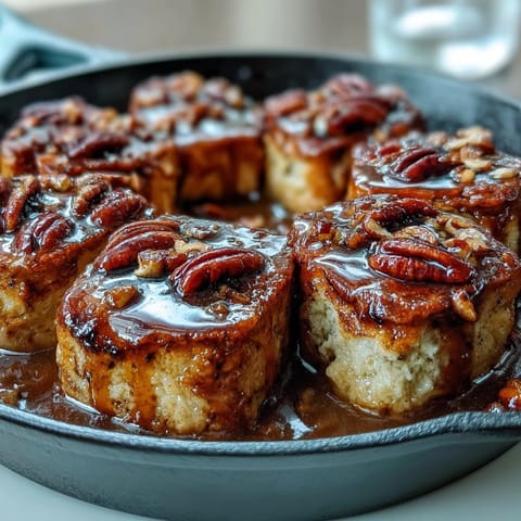 Soul Food Candied Yams Skillet with Brown Sugar, caramelized in a buttery syrup, served in a cast iron pan with golden glaze.