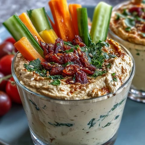 Vibrant snack cups filled with smooth hummus and crunchy vegetables—ideal for lunchboxes, picnics, or road trips.