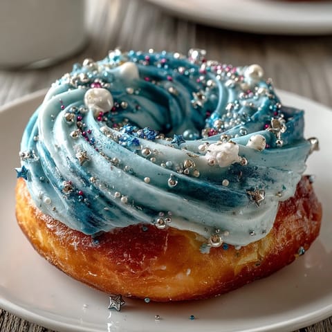 2. Stunning Galaxy Graduation Cake features marbled buttercream in cosmic hues and sparkling edible stars, ideal for a festive graduation dessert.