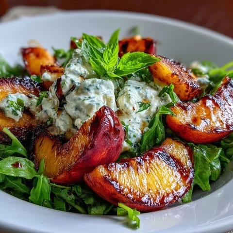 Grilled Peach Burrata Honey