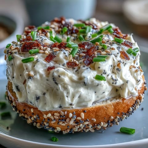 Creamy deviled eggs with tangy cream cheese and everything bagel seasoning for a bold brunch appetizer.  