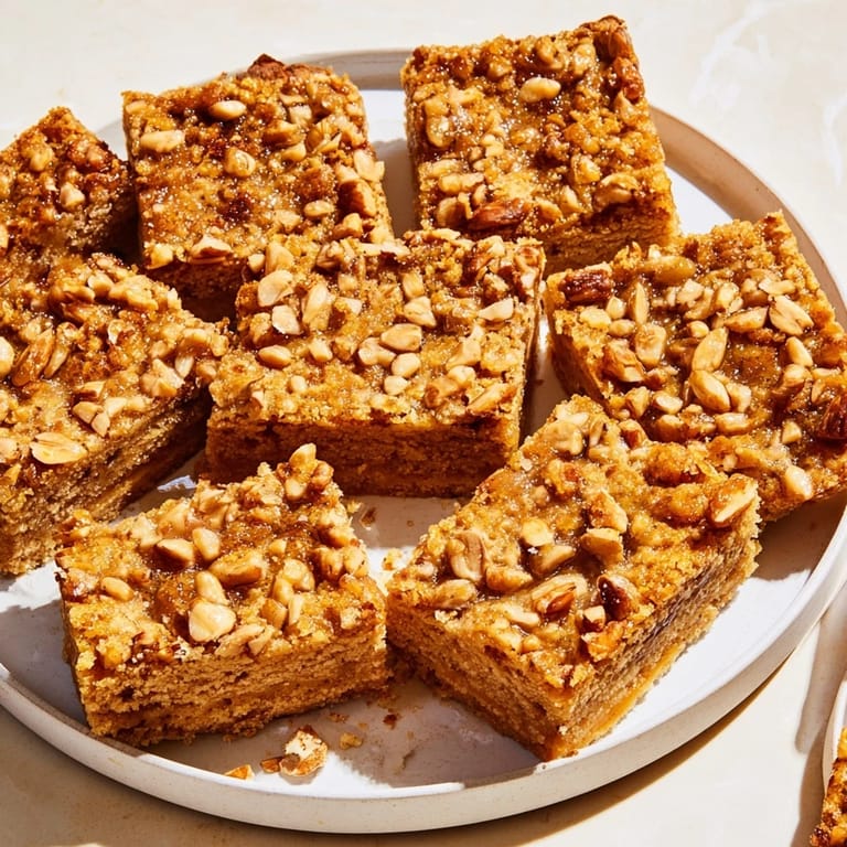 Close-up of baked Light Sweet Hazel Treats, showing a soft texture and drizzled honey's shine.
