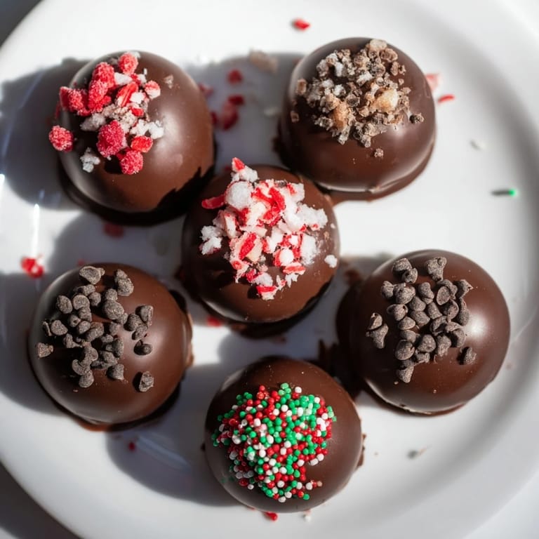 A vibrant topping bar complements this delicious hot cocoa bomb recipe for a festive dessert.