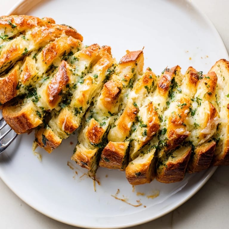 Freshly baked star shaped garlic bread; you can smell the garlic and herbs in the soft bread.