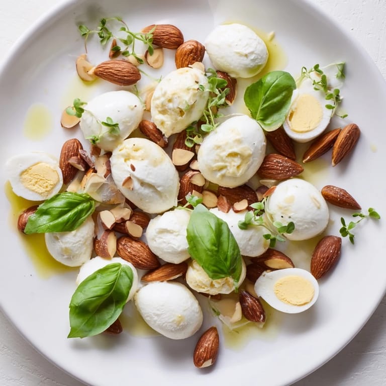 This fresh The Polished Pebble appetizer showcases smooth cheeses and almonds, inviting for sharing with friends.