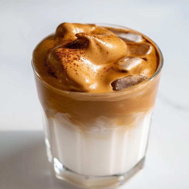 Enjoy a layered, delicious Brown Sugar Dalgona Latte, a rich coffee treat made easily at home.