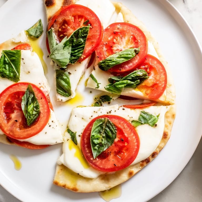 Enjoy a tempting Quick Margherita Naan Pizza, easy to make with fresh ingredients for a tasty meal.