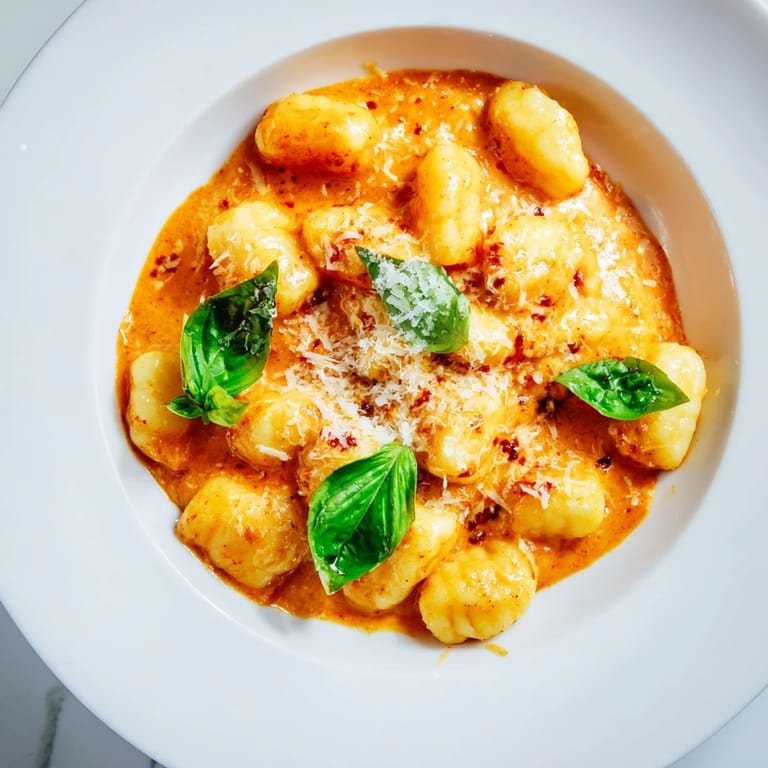 Enjoy the comforting sight of Creamy Tomato Gnocchi, cooked in tomato cream sauce, perfect dinner tonight.