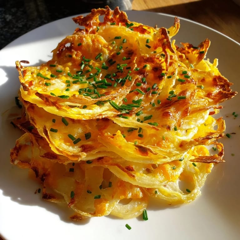 A close-up of crispy onion cheese chips showcasing the melty cheese clinging to the flavorful onions.