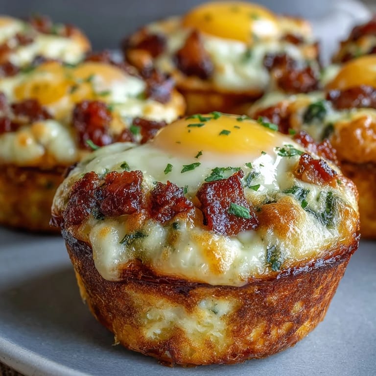 Savory Breakfast Egg Muffins cooling on a wire rack, featuring fluffy centers, colorful peppers, and crispy bacon crumbles, perfect for a gluten-free grab-and-go morning snack.