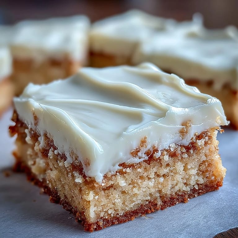 Freshly sliced squares of Almond Flour Sugar Cookie Bars are plated, ready to serve as a gluten-free treat.