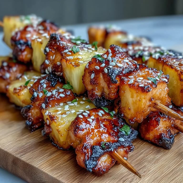 Easy air fryer chicken pineapple bites featuring tender marinated chicken and sweet pineapple, ideal for weeknight dinners or party platters.