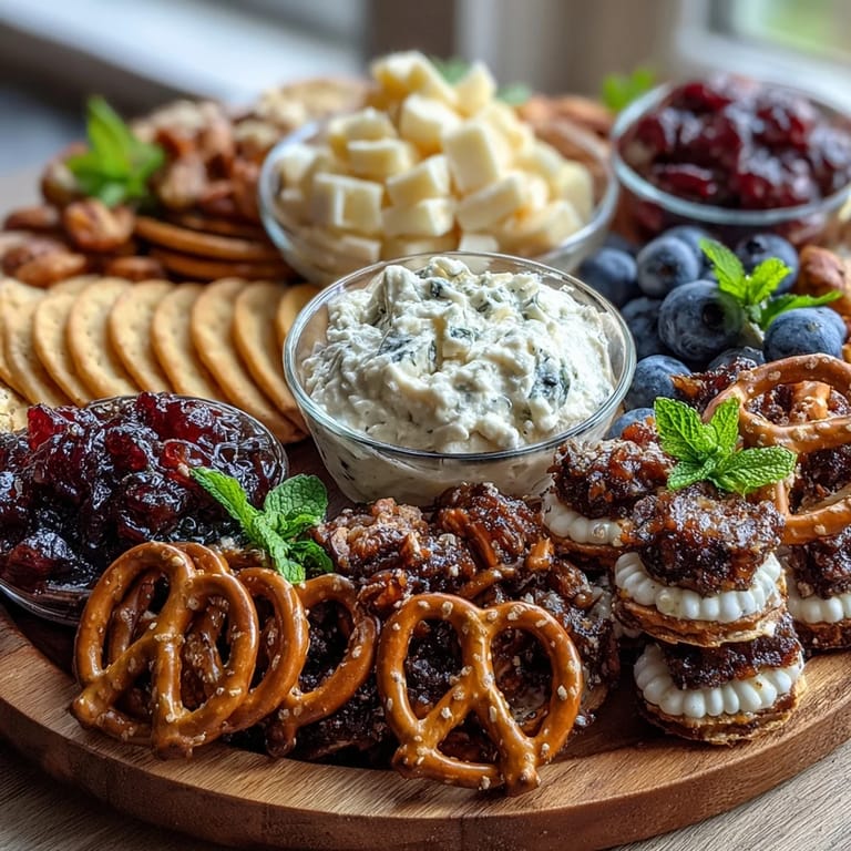 An ocean-inspired Pisces Zodiac snack board featuring blue fruits, cheese, and playful candies in a dreamy arrangement.
