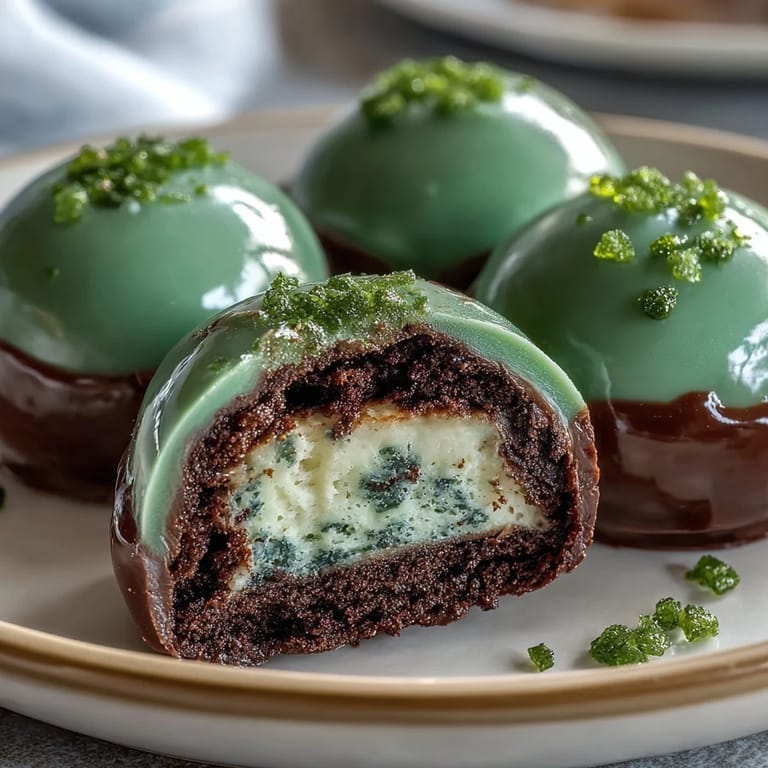 Vibrant green candy-coated Oreo cream cheese truffles decorated with sprinkles, a fun and easy St. Patrick's Day dessert treat.