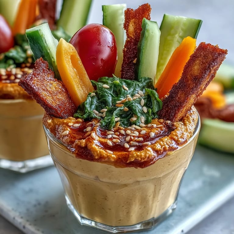 Colorful Field Trip Snack Cups featuring creamy hummus and a rainbow of fresh-cut vegetables for wholesome snacking.