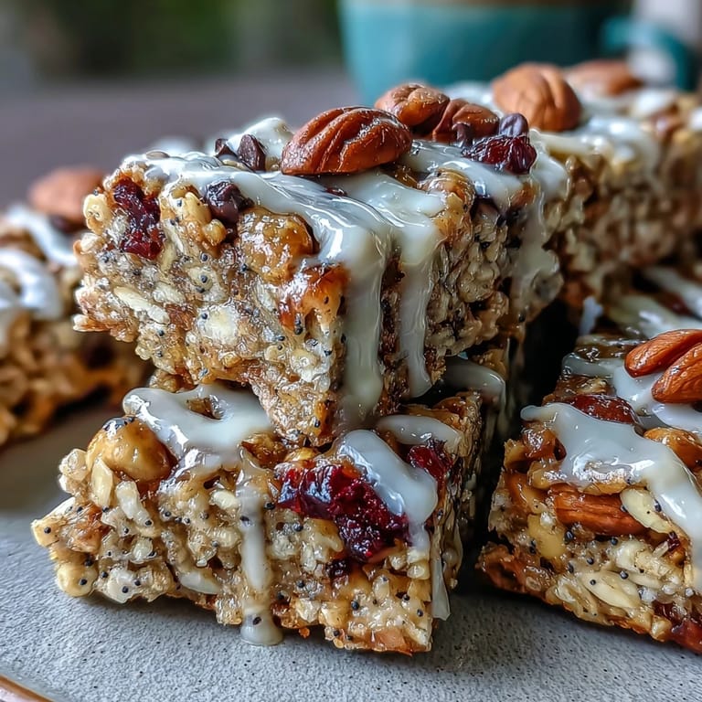 Close-up of No-Bake Granola Energy Bars with visible oats, coconut, and chocolate chips, ideal for picnics or hiking.