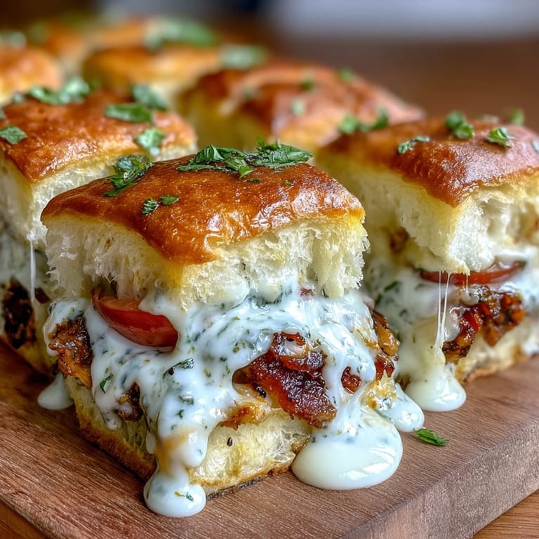 Pillow-soft brioche sliders stacked with roast turkey, crispy bacon, and rich Gruyère Mornay sauce—ideal for Kentucky Derby celebrations or festive gatherings.
