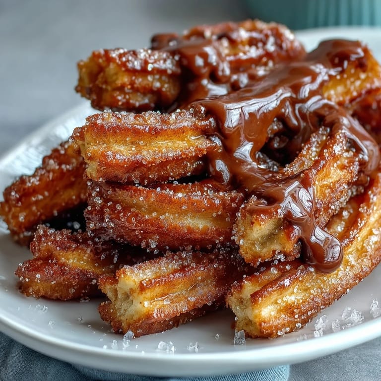 Warm churro bites, perfectly fried and dusted with cinnamon sugar, accompanied by a smooth, decadent chocolate dipping sauce.
