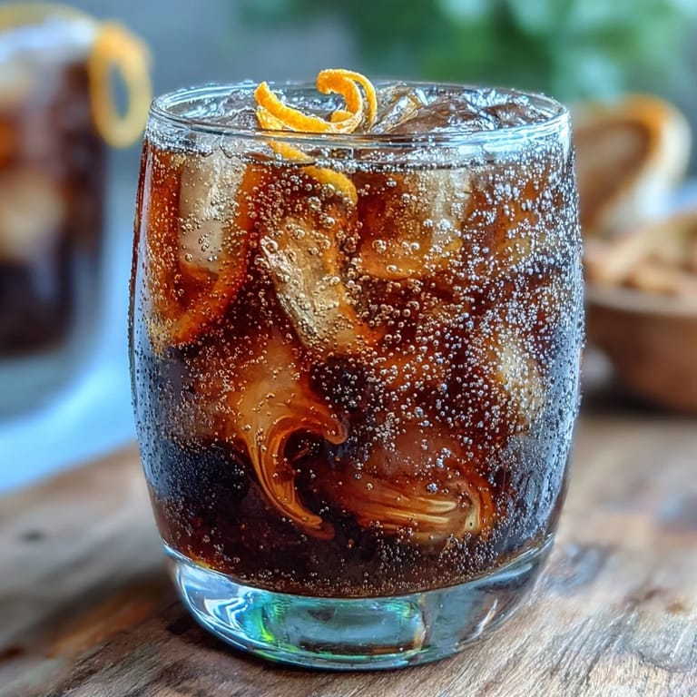 Two glasses filled with cold brew coffee tonic and orange zest, perfect for a light and invigorating summer beverage.