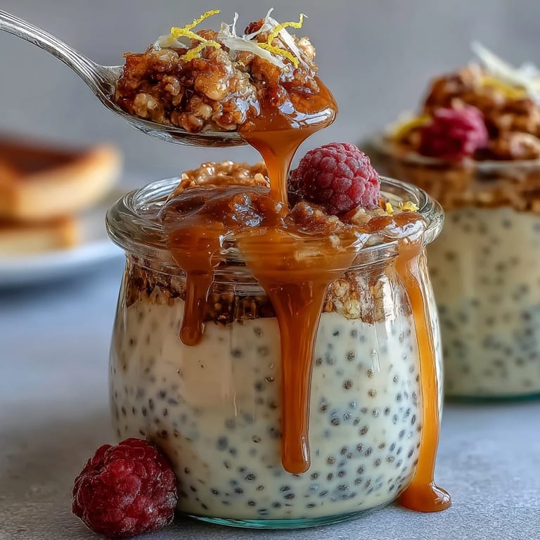 Bright lemon chia pudding parfait with raspberry compote and crunchy granola, perfect for a healthy treat.