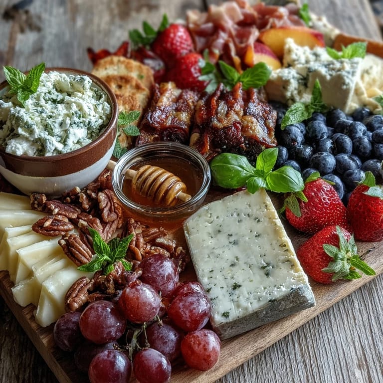 Easy summer charcuterie board, perfect for entertaining with fruits and crackers.
