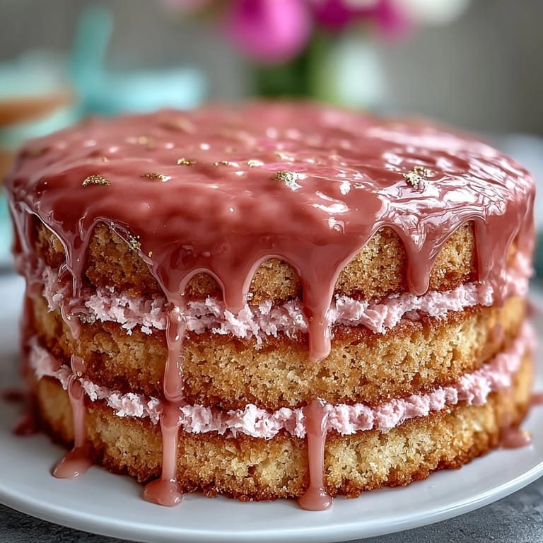 Taste delicate rosé notes in this beautiful velvet cake adorned with edible gold.