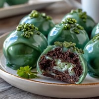 Festive green Oreo truffle balls with a creamy center and smooth chocolate coating, perfect for St. Patrick's Day celebrations.