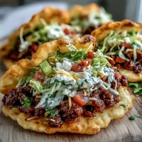 Cloud bread tacos with seasoned beef, a low-carb delight with fluffy shells.