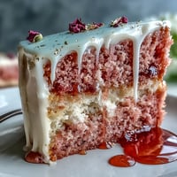 Elegant pink Bridal Shower Rosé Velvet Cake with luxurious gold drip.